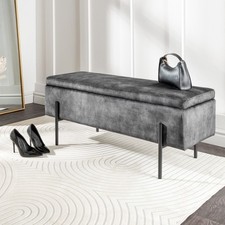 Truhenbank loft 100cm - truhenbank, grau
