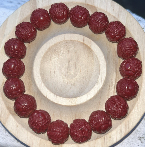 Rote kugel zinnober armband - rote,