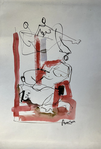 Akte zeichnung gouache papier - zeichnung,