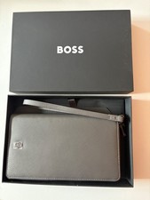 Brieftasche Hugo Boss Double B Saffiano Grey