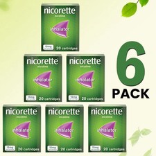 6 x nicorrette inhaler 15 mg 20 Cartridges PACK OF 6