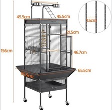 Großer stabiler Vogelkäfig / Papageienkäfig mit Spielplatz oben