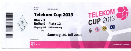 Ticket telekom cup - cup, mit
