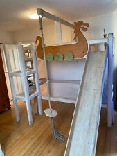 Kinderhochbett Echtholz mit Rutsche, Schaukel und Kletterspaß