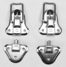 2er Set Schnappschloss a 2,20 € groß, Stahl vernickelt, L:96mm, B:51/32mm #28415