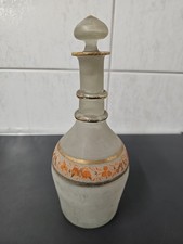 Glas Karaffe mit Stöpsel Flacon Bemalt Vintage