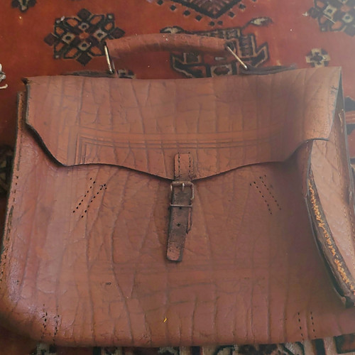 Antiker brauner leder - brauner,