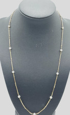 Elegante 333 Gold 8 K Halskette Stäbchen + echte Perlen Juwelier L 54 cm B 5 mm