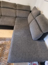 Ecksofa in Grau mit Schlaffunktion und Bettkasten