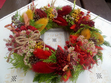 Kranz Wandkranz  Herbstkranz  Naturkranz  Trockenblumen Türkranz 38  cm D