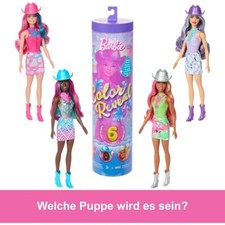 Mattel JCP01 - Barbie - Color Reveal - Disco Star Puppe mit 6 Überraschungen
