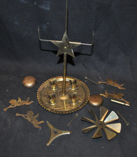 Antikes weihnachtliches Windspiel Klangspiel für 4 Kerzen Messing