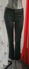 Zara Glanzhose Straight Leg Schwarz Gr. 36