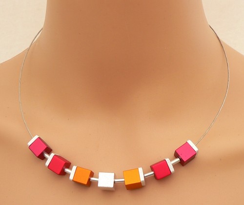 Halsreif collier kette cube - halsreif,