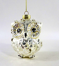 Christbaumschmuck Schneeeule Eule Glas Weihnachten Anhänger Weihnachtskugel