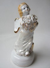 Porzellan Engel Rosen °°° STIPO DOROHOI ROMANIA °°° Perlmutt-Lüsterglasur, Gold