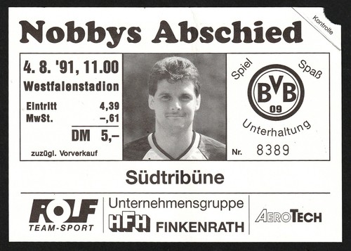 Ticket 1991 borussia - ticket, 1991/92