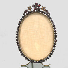 antiker Bilderrahmen ° Biedermeier Stil  granat - rote Steine Standrahmen Rahmen