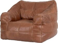 Icon Riesen Sitzsack Sessel „Oxford“, XXL, Braun, Echtleder (inkl. Füllstoff)