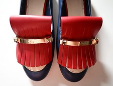Valentino Loafer Blau/Rot/Weiß, D Gr.41,mit Karton, einmal getragen