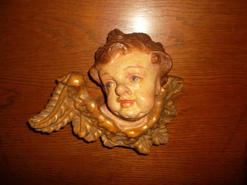Antike holz figur - holz, engel