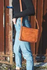 Ledertasche Vintage Kuriertasche Schulter Herren Ranzen Laptop Schule Aktenta...