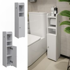 Toilettenpapierschrank Fynn Weiß 18 x 82 cm Tür Vicco