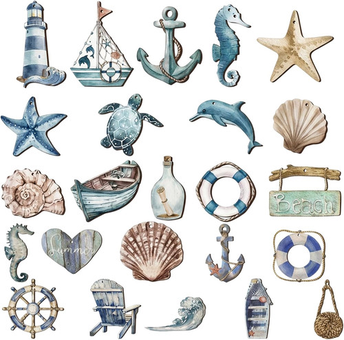 Maritime holzdeko set - maritime,