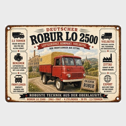 Blechschild lkw robur - blechschild, 4
