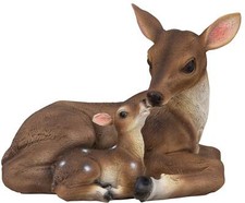 Reh mit Rehkitz liegend Figur 14cm x 18cm Dekorationsfigur Deko Haus Garten