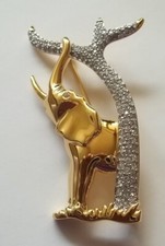 Swarovski    Brosche  Elefant  vergoldet    RAR    TOP in der OVP