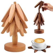 3 Stück Untersetzer Holz Set