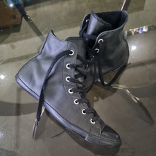 CONVERSE CHUCKS GR.40 LEDER HIGH LEATHER BLACK SCHWARZ DAMEN SCHUHE STIEFEL TOP!