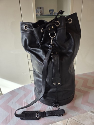 Leder rucksack schwarz - schwarz,