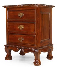 Chippendale Nachttisch Kommode Massivholz 3-Schubladen 78173