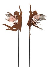 Gartenstecker Elfe mit rosa