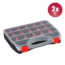 2 x XL Organizer Sortimentskasten Kleinteilemagazin Schraubenbox Werkzeugkasten 