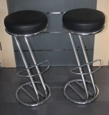 Barhocker mit schwarzer m Kunstleder Polster Höhe 80,5 cm Durchmesser 32,5 cm