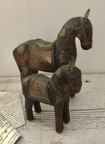 2er pferde skulptur holz - pferde-skulptur,
