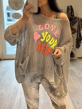 Italy Damen Shirt T-Shirt Netz