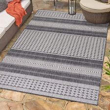 Outdoor Teppich Flachgewebe Vintage Design Wetterfest für Terrasse Balkon Küche