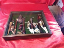 5 Holzpfeifen Langpfeifen 2 Pfeifenköpfe Tabakbeutel Pfeife Jäger SchaukastenC28