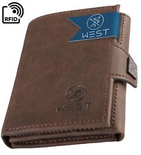 WEST Premium - Slim Wallet - Geldbeutel Brieftasche mit RFID Schutz & Münzfach  