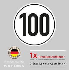 Aufkleber 100 km/h für Auto