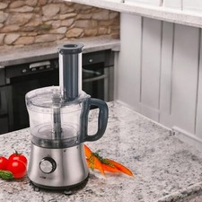 Clatronic Küchenmaschine KM 3646 edelstahl, bis 1,5 Liter, inkl. Zubehör, 