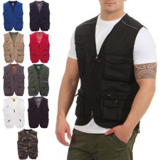 Herren Safari Weste mit Taschen funktionale Arbeitsweste Outdoor-Weste Ärmellos
