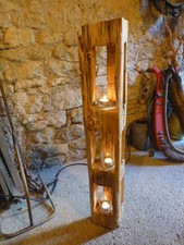 Windlicht Unikat aus altem Holzbalken Stele Holz Balkenlicht 103 cm Laterne