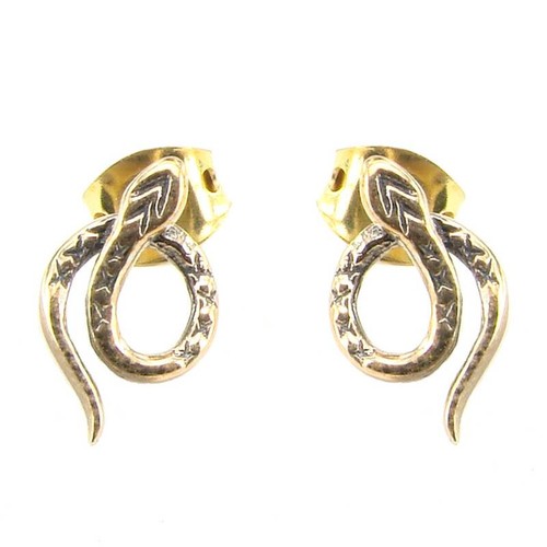 Schlange ohrstecker bronze - schlange,