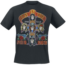 Guns N' Roses T-Shirt Herren Tour 1988 schwarz Band-Merch, Bands, Totenköpfe