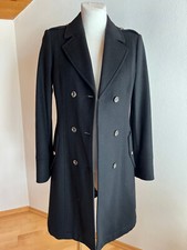 Hugo Boss Wollmantel Military Style Mantel Doppelreiher schwarz Gr. 36